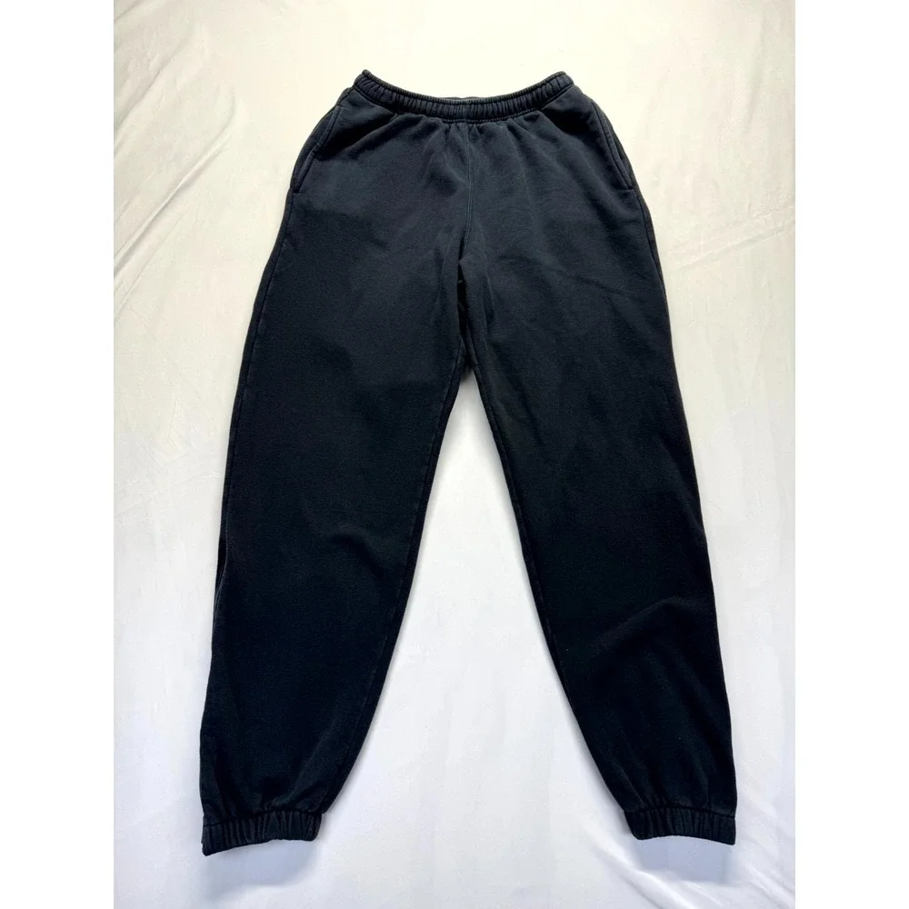 Nike Team Sweatpants Mens Medium Black Fleece Lined Ankle Zip Jogger Sportswear